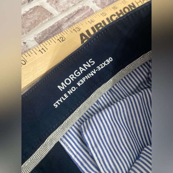 Mugsy Jeans Mens 32x30 Chino Morgans 4 Way Stretch Casual Flexible Pants Navy - Picture 4 of 7